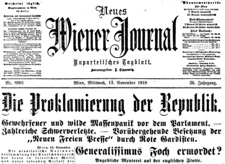 Neue Wiener Journal, 13. November 1918