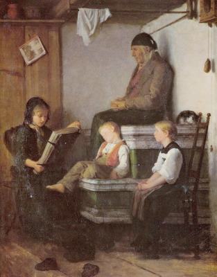 albert anker lesen in der familie