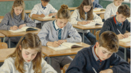 Schüler beim Testschreiben