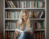 lesen in einem buch (KI)