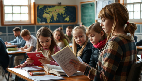 schüler lesen in der klasse