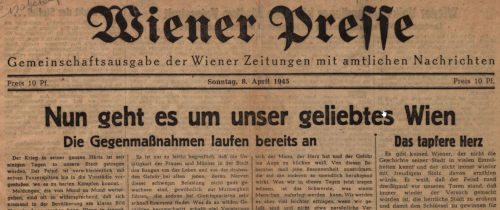 Wiener Presse, 8. April 1945