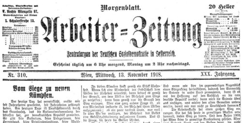 Arbeiterzeitung, 13. November 1918