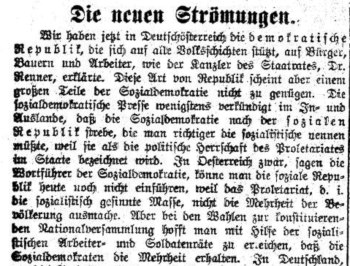 Linzer Volksblatt, 15. November 1918